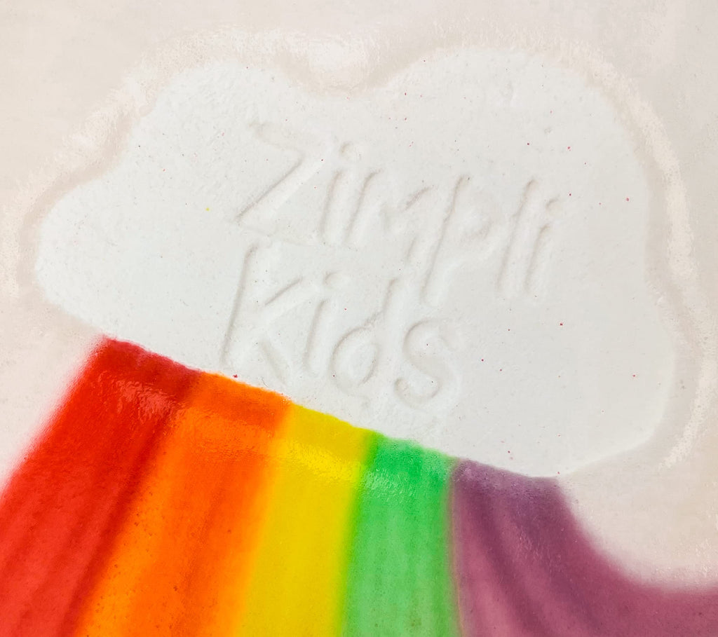 ZIMPLI - Large Cloud Rainbow Baff Bombz, Create a rainbow effect, fizzing, bathtime adventure, Bath Bomb Fizzing Fun for children 4 5 6 7 8 9